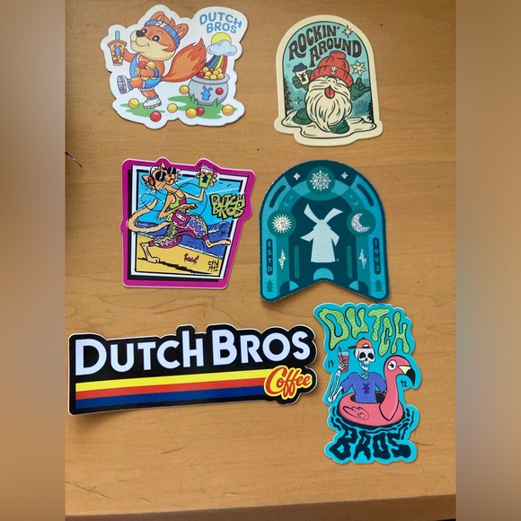 Lot of 6 Rare Hard to find Arizona Diamondbacks Dutch Bros Stickers, Christmas - Picture 3 of 3